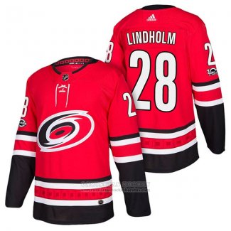 Camiseta Hockey Carolina Hurricanes 28 Elias Lindholm Primera Autentico 2018 Rojo