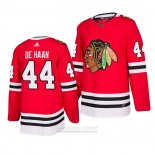 Camiseta Hockey Chicago Blackhawks 44 Calvin De Haan 2019-20 Primera Autentico Rojo