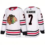 Camiseta Hockey Chicago Blackhawks 7 Brent Seabrook Segunda 2018 Blanco