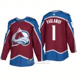 Camiseta Hockey Colorado Avalanche 1 Semyon Varlamov Primera Premier 2017-2018 Rojo