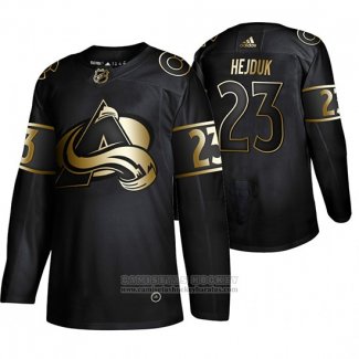 Camiseta Hockey Colorado Avalanche Milan Hejduk Golden Edition Retired Negro