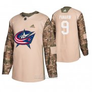 Camiseta Hockey Columbus Blue Jackets Artemi Panarin Dia De Los Veteranos Camuflaje