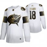 Camiseta Hockey Columbus Blue Jackets Pierre Luc Dubois Golden Edition Blanco