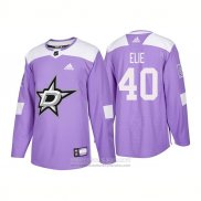 Camiseta Hockey Dallas Stars 40 Remi Elie Autentico 2018 Fights Cancer Violeta