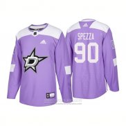 Camiseta Hockey Dallas Stars 90 Jason Spezza Autentico 2018 Fights Cancer Violeta