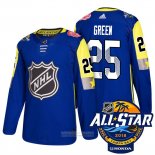 Camiseta Hockey Detroit Red Wings 25 Mike Verde Azul 2018 All Star Autentico