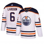 Camiseta Hockey Edmonton Oilers Adam Larsson Segunda Blanco