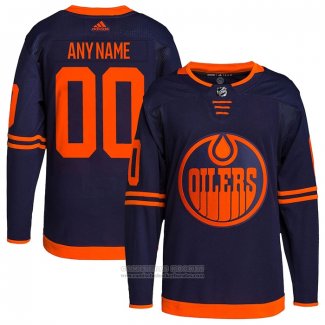 Camiseta Hockey Edmonton Oilers Alterno Primegreen Autentico Personalizada Azul