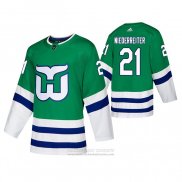 Camiseta Hockey Hartford Whalers Nino Niederreiter Autentico Heritage Verde