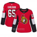 Camiseta Hockey Mujer Ottawa Senators 65 Erik Karlsson Adizero Jugador Primera Rojo