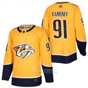 Camiseta Hockey Nashville Predators 91 Vladislav Kamenev Autentico Primera 2018 Amarillo