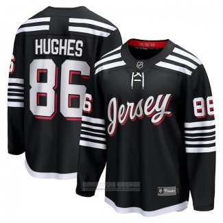 Camiseta Hockey New Jersey Devils Jack Hughes Alterno Premier Breakaway Negro