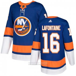 Camiseta Hockey New York Islanders 16 Pat Lafontaine Primera Autentico Azul