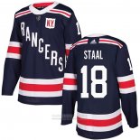 Camiseta Hockey New York Rangers 18 Marc Staal 2018 Winter Classic Azul