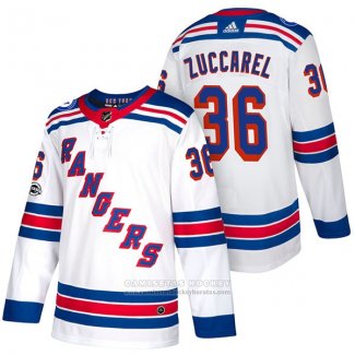 Camiseta Hockey New York Rangers 36 Mats Zuccarello Autentico Segunda 2018 Blanco