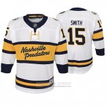 Camiseta Hockey Nino Nashville Predators Craig Smith Replica Jugador 2020 Winter Classic Blanco