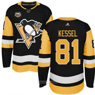 Camiseta Hockey Nino Pittsburgh Penguins 81 Phil Kessel Negro 50 Aniversario Primera Premier