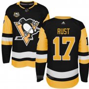 Camiseta Hockey Nino Pittsburgh Penguins 8 Bryan Rust Negro 50 Aniversario Primera Premier