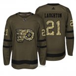 Camiseta Hockey Philadelphia Flyers 21 Scott Laughton Verde Militar