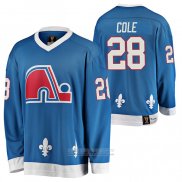 Camiseta Hockey Quebec Nordiques Ian Cole Heritage Vintage Replica Azul