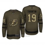 Camiseta Hockey San Jose Sharks 19 Joe Thornton Camuflaje Salute To Service