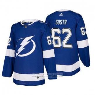 Camiseta Hockey Tampa Bay Lightning Andrej Sustr Primera Autentico Jugador Azul