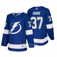 Camiseta Hockey Tampa Bay Lightning Yanni Gourde Primera Autentico Jugador Azul