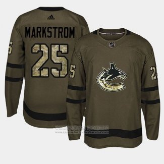 Camiseta Hockey Vancouver Canucks Jacob Markstrom Camuflaje Salute To Service