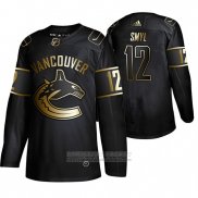 Camiseta Hockey Vancouver Canucks Stan Smyl Golden Edition Retired Negro