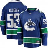 Camiseta Hockey Vancouver Canucks Teddy Azulger Primera Breakaway Azul