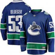 Camiseta Hockey Vancouver Canucks Teddy Azulger Primera Breakaway Azul