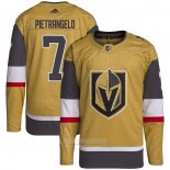 Camiseta Hockey Vegas Golden Knights Alex Pietrangelo Primera Primegreen Autentico Pro Oro