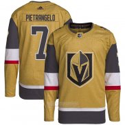 Camiseta Hockey Vegas Golden Knights Alex Pietrangelo Primera Primegreen Autentico Pro Oro