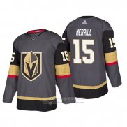 Camiseta Hockey Vegas Golden Knights Jon Merrill Primera Autentico Jugador Gris