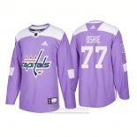 Camiseta Hockey Washington Capitals 77 T.j. Oshie Autentico 2018 Fights Cancer Violeta