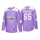 Camiseta Hockey Washington Capitals Andre Burakovsky Autentico 2018 Fights Cancer Violeta