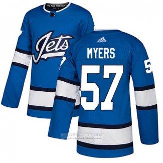 Camiseta Hockey Winnipeg Jets 57 Tyler Myers Alterno Autentico Azul