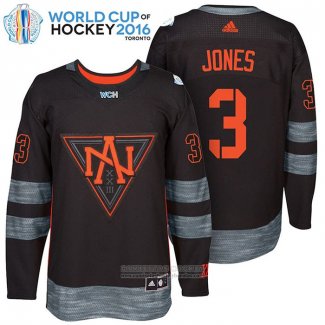 Camiseta Hockey America del Norte Seth Jones 3 Premier 2016 World Cup Negro