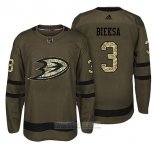 Camiseta Hockey Anaheim Ducks 3 Kevin Bieksa Verde Militar