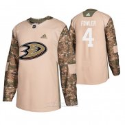 Camiseta Hockey Anaheim Ducks Cam Fowler Dia De Los Veteranos Camuflaje