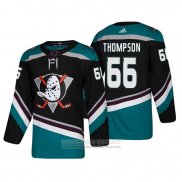 Camiseta Hockey Anaheim Ducks Keaton Thompson Alterno 25 Aniversario Autentico Negro Tercera