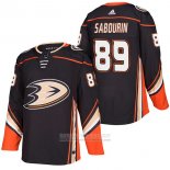 Camiseta Hockey Anaheim Ducks Scott Sabourin Primera Autentico 89 2018 Negro