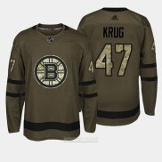 Camiseta Hockey Boston Bruins 47 Torey Krug Verde Salute To Service