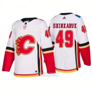 Camiseta Hockey Calgary Flames 49 Hunter Shinkaruk Segunda Premier 2017-2018 Blanco