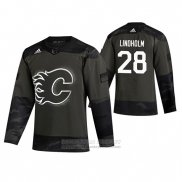 Camiseta Hockey Calgary Flames Flames Elias Lindholm 2019 Dia De Los Veteranos Camuflaje