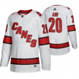 Camiseta Hockey Carolina Hurricanes Sebastian Aho Segunda Autentico Blanco