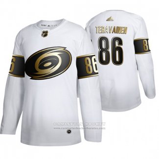 Camiseta Hockey Carolina Hurricanes Teuvo Teravainen Golden Edition Blanco