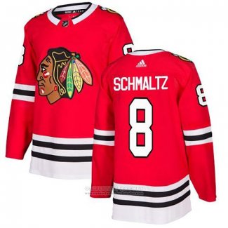 Camiseta Hockey Chicago Blackhawks 8 Nick Schmaltz Primera Autentico Rojo