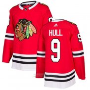 Camiseta Hockey Chicago Blackhawks 9 Bobby Hull Primera Autentico Rojo