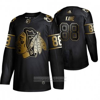 Camiseta Hockey Chicago Blackhawks Patrick Kane Golden Edition Negro